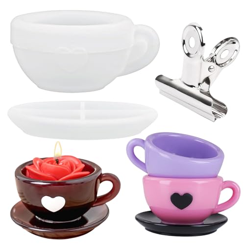 Silikonform Kaffeetasse mit Untertassen, Silikon Gießformen für Kerzenhalter & Blumentöpfe, Teelichthalter Formen für Beton/Gips/Epoxidharz, DIY Harz Handwerk Heimdekoration Silikonform Kaffeetasse mit Untertassen, Silikon Gießformen für Kerzenhalter & Blumentöpfe, Teelichthalter Formen für Beton/Gips/Epoxidharz, DIY Harz Handwerk Heimdekoration von BAZOVE