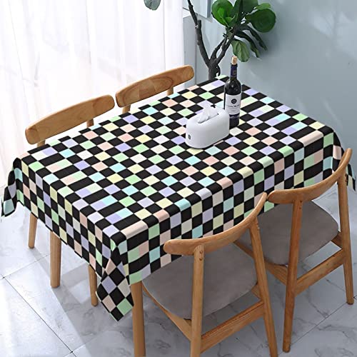 Nahtlose Tischdecke mit Schachbrettmuster, 137 x 183 cm, knitterfreie Tischdecke, schmutzabweisende Tischdecke, perfekt für Küche und Esszimmer von BAtlam