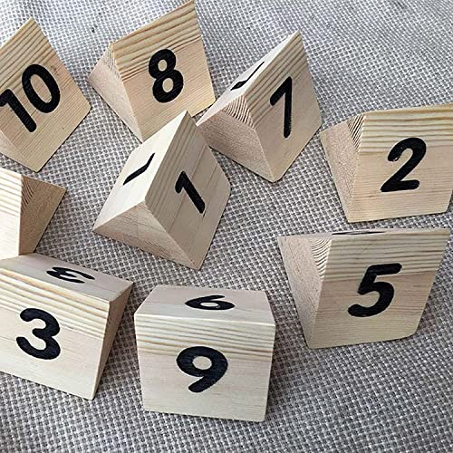 Tischnummern, Restaurant-Platznummernschild aus Holz, geeignet für Hochzeiten, Partys, Veranstaltungen oder Katedekorationen, 50 x 60 mm/1 bis 40 (1 bis 20) von BAtlam