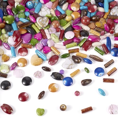 BB Beadthoven 100 g Imitation Edelstein Acryl Perlen sortiert Herz oval rund Spacer Perlen Tube unregelmäßige Imitation Edelstein Perlen Bulk für DIY Armband Schmuckherstellung von BB Beadthoven