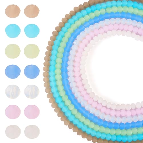Beadthove Glasperlen, 7 Stränge, mattierte Jade-Imitation, Glasperlen, Stränge, 4 mm, 7 Farben, facettierte Rondelle-Glasperlen, Großpackung für DIY-Halsketten, Armbänder, Schmuckherstellung Beadthove Glasperlen, 7 Stränge, mattierte Jade-Imitation, Glasperlen, Stränge, 4 mm, 7 Farben, facettierte Rondelle-Glasperlen, Großpackung für DIY-Halsketten, Armbänder, Schmuckherstellung von BB Beadthoven