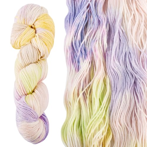 Beadthoven 1 Knäuel Wolle Acrylgarn Wolle Regenbogen Segment Gefärbtes Garn 2mm Handstrickgarne für Pullover Schal Stoff Nadelarbeit Handwerk, Stile 5 von BB Beadthoven