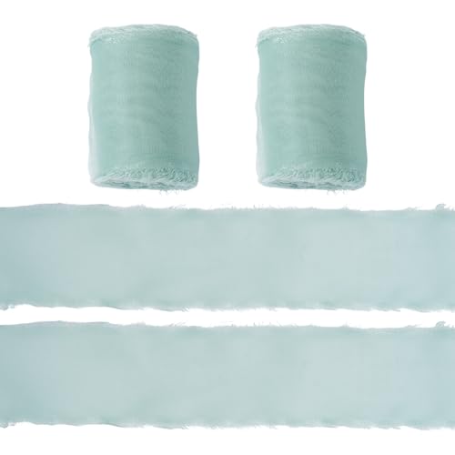 Beadthoven 10 m Polyester-Bänder, 40 mm breit, durchscheinendes Organzaband, ausgefranster Rand für Schleife, Kränze, Blumenstrauß, Kleidung, Hochzeitsdekoration, Basteln, Honigtau von BB Beadthoven