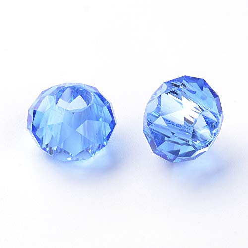 Beadthoven europäische Glasperlen, großes Loch, lose Perlen, kein Metallkern, facettierte Rondelle-Perlen, passend für 5 mm Schlangenketten, Armbänder, Halsketten, Schmuckherstellung, 14 x 8 mm, 100 Beadthoven europäische Glasperlen, großes Loch, lose Perlen, kein Metallkern, facettierte Rondelle-Perlen, passend für 5 mm Schlangenketten, Armbänder, Halsketten, Schmuckherstellung, 14 x 8 mm, 100 von BB Beadthoven