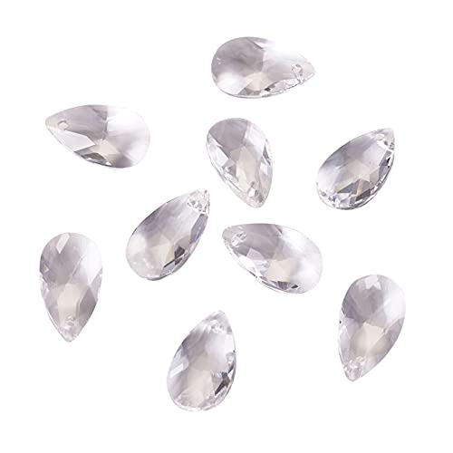 Beadthoven Glasperlen in Tropfenform, transparent, facettiert, Kristallperlen, oben gebohrt, baumelnde Anhänger für Jwewelry Herstellung, Kronleuchter, Heimdekoration, Loch: 1 mm, 100 Stück Beadthoven Glasperlen in Tropfenform, transparent, facettiert, Kristallperlen, oben gebohrt, baumelnde Anhänger für Jwewelry Herstellung, Kronleuchter, Heimdekoration, Loch: 1 mm, 100 Stück von BB Beadthoven