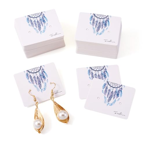 Beadthoven 100 Stück Ohrring-Display-Karten 3,6 x 4,3 cm, rechteckige Ohrringhalter-Karten, Traumfänger, bedrucktes Papier, Schmuck-Display-Karte, Schmuckverpackungskarte zum Verkauf von Ohrringen Beadthoven 100 Stück Ohrring-Display-Karten 3,6 x 4,3 cm, rechteckige Ohrringhalter-Karten, Traumfänger, bedrucktes Papier, Schmuck-Display-Karte, Schmuckverpackungskarte zum Verkauf von Ohrringen von BB Beadthoven