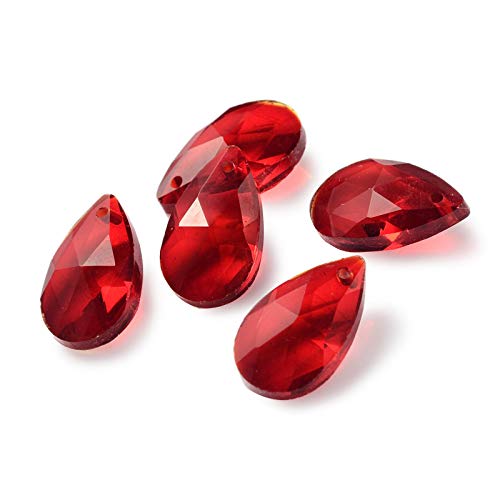 Beadthoven Glasperlen in Tropfenform, rot, facettiert, Kristallperlen, oben gebohrt, baumelnde Anhänger für Jwewelry Herstellung, Kronleuchter, Heimdekoration, Loch: 1 mm, 100 Stück Beadthoven Glasperlen in Tropfenform, rot, facettiert, Kristallperlen, oben gebohrt, baumelnde Anhänger für Jwewelry Herstellung, Kronleuchter, Heimdekoration, Loch: 1 mm, 100 Stück von BB Beadthoven