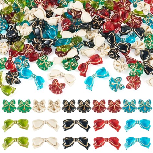 Beadthoven 100 Stück Vintage-Acryl-Schleifenperlen, vergoldet, böhmische Rocailles, ästhetische Perlen, transparente Schleifen-Abstandshalter, künstliche tschechische Perlen für Schmuckherstellung Beadthoven 100 Stück Vintage-Acryl-Schleifenperlen, vergoldet, böhmische Rocailles, ästhetische Perlen, transparente Schleifen-Abstandshalter, künstliche tschechische Perlen für Schmuckherstellung von BB Beadthoven