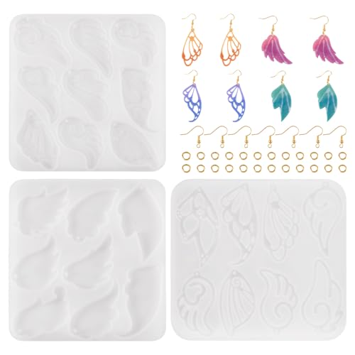Beadthoven 103-teiliges Set mit Schmetterlings- und Feenflügel-Ohrringen, aus Kunstharz, für Insekten, Schmetterling, Engelsflügel, Anhänger, Silikonform, Schmuck, Epoxidharz, Gießform mit Beadthoven 103-teiliges Set mit Schmetterlings- und Feenflügel-Ohrringen, aus Kunstharz, für Insekten, Schmetterling, Engelsflügel, Anhänger, Silikonform, Schmuck, Epoxidharz, Gießform mit von BB Beadthoven