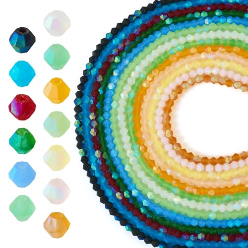 BB Beadthoven 13 Farben imitieren österreichische Doppelkegel Milchglasperlen, 4 mm runde Bastelperlen, 1137 Stück BB Beadthoven 13 Farben imitieren österreichische Doppelkegel Milchglasperlen, 4 mm runde Bastelperlen, 1137 Stück von BB Beadthoven