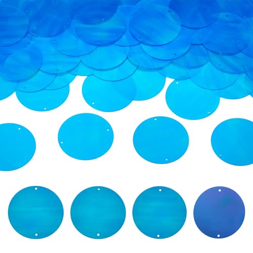 Beadthoven 150 Stück flache runde Paillettenglieder Regenbogen-Pailletten aus PVC mit doppelten Löchern für DIY Handwerk Nähen Kunstprojekte Ohrringe Ornament, Türkis Beadthoven 150 Stück flache runde Paillettenglieder Regenbogen-Pailletten aus PVC mit doppelten Löchern für DIY Handwerk Nähen Kunstprojekte Ohrringe Ornament, Türkis von BB Beadthoven