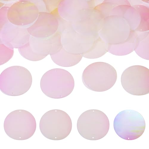 Beadthoven 150 Stück flache runde Paillettenglieder Regenbogen-Pailletten aus PVC mit doppelten Löchern für Heimwerker, Basteln, Nähen, Kunstprojekte, Ohrringe, Ornament, transparent, AB von BB Beadthoven
