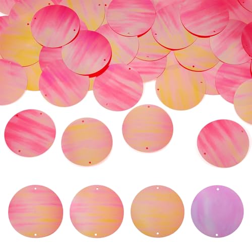 Beadthoven 150 Stück flache runde Paillettenglieder Regenbogen-Paillettenperlen aus PVC, klare Pailletten mit Doppellöchern, für Bastelarbeiten, Nähen, Kunstprojekte, Ohrringe, Ornament, Rot, 150 Beadthoven 150 Stück flache runde Paillettenglieder Regenbogen-Paillettenperlen aus PVC, klare Pailletten mit Doppellöchern, für Bastelarbeiten, Nähen, Kunstprojekte, Ohrringe, Ornament, Rot, 150 von BB Beadthoven