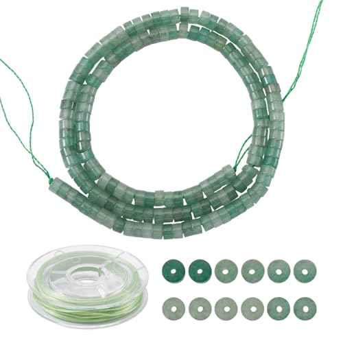 Beadthoven 173 Stück natürliche grüne Aventurin-Scheibenperlen, Heishi-Edelsteinperlen, flache runde Steinperlen mit 1 Rolle elastischem Faden für Perlenarbeiten, Schmuckherstellung Beadthoven 173 Stück natürliche grüne Aventurin-Scheibenperlen, Heishi-Edelsteinperlen, flache runde Steinperlen mit 1 Rolle elastischem Faden für Perlenarbeiten, Schmuckherstellung von BB Beadthoven