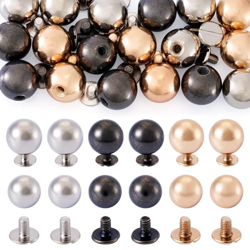 Beadthoven 18 Sets Metall Runde Nieten Dekorative Schraubverschluss Nieten Leder Schraubnieten mit Legierungsmuttern für DIY Lederwaren Zubehör, 12 x 11,5 mm Beadthoven 18 Sets Metall Runde Nieten Dekorative Schraubverschluss Nieten Leder Schraubnieten mit Legierungsmuttern für DIY Lederwaren Zubehör, 12 x 11,5 mm von BB Beadthoven
