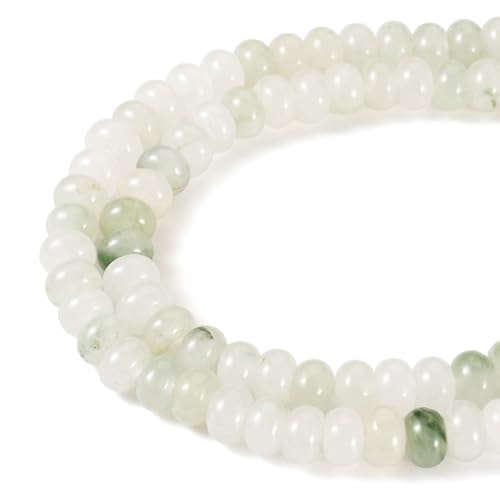 Beadthoven 2 Stränge, natürliche Quarzperlen, 8 x 5 mm, Rondelle-Edelstein, grüne Quarzperlen, runde lose Perlen für Bastelarbeiten, Halsketten, Armbänder, Schmuckherstellung, Loch: 1 mm Beadthoven 2 Stränge, natürliche Quarzperlen, 8 x 5 mm, Rondelle-Edelstein, grüne Quarzperlen, runde lose Perlen für Bastelarbeiten, Halsketten, Armbänder, Schmuckherstellung, Loch: 1 mm von BB Beadthoven