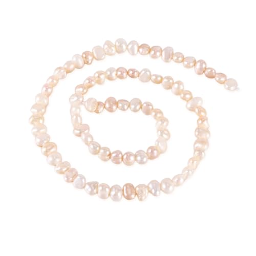 Beadthoven 2 Stränge, natürliche Süßwasser-Zuchtperlen, 4–8 mm, Kartoffelperlen, für Bastelarbeiten, Halsketten, Armbänder, Schmuckherstellung von BB Beadthoven