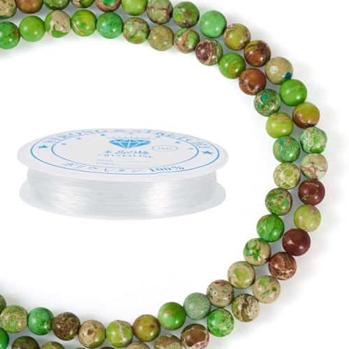 Beadthoven 2 Stränge, natürliche imperiale Jaspisperlen, 4 mm, grüner Sediment-Jaspis, Edelsteinperlen mit elastischem Faden, für Bastelarbeiten, Armbänder, Halsketten, Schmuckherstellung, Loch: 1,2 von BB Beadthoven