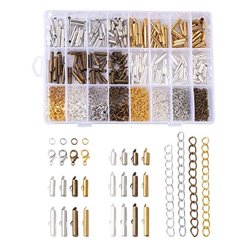 Beadthoven 200 Stück 5 Größen Messing Schiebeverschluss & 100 Stück Kettenverlängerung & 100 Stück Karabiner & 240 Stück Biegeringe für DIY Schmuckherstellung, 4 Farben Beadthoven 200 Stück 5 Größen Messing Schiebeverschluss & 100 Stück Kettenverlängerung & 100 Stück Karabiner & 240 Stück Biegeringe für DIY Schmuckherstellung, 4 Farben von BB Beadthoven