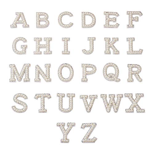 Beadthoven 26 Stück Strass Buchstaben Aufnäher A-Z Alphabet Applique 3D Nähen auf Alphabet bestickt Abzeichen Dekorieren Reparatur Patches für Hüte, Hemden, Schuhe, Jeans, Taschen von BB Beadthoven