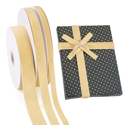 Beadthoven 3 Rollen einseitiges Samtband, 3 Größen, weiches, luxuriöses Band, dekoratives Handwerk, Samtbänder zum Verpacken, Verpacken, Party-Dekoration, Hellkhaki Beadthoven 3 Rollen einseitiges Samtband, 3 Größen, weiches, luxuriöses Band, dekoratives Handwerk, Samtbänder zum Verpacken, Verpacken, Party-Dekoration, Hellkhaki von BB Beadthoven