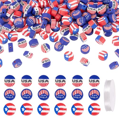 Beadthoven 300 Stück Tonperlen, patriotische Polymer-Ton, Heishi-Perlen, rot, blau, weiß, Unabhängigkeitstag, amerikanische Flagge, Abstandshalter für Halsketten, Ohrringe, Armbänder Beadthoven 300 Stück Tonperlen, patriotische Polymer-Ton, Heishi-Perlen, rot, blau, weiß, Unabhängigkeitstag, amerikanische Flagge, Abstandshalter für Halsketten, Ohrringe, Armbänder von BB Beadthoven