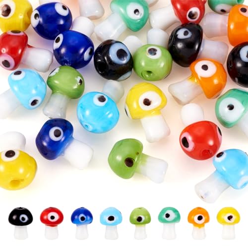 Beadthoven 32 Stück handgefertigte Pilzperlen mit Pilzmotiv und Pilzperlen für DIY-Armbänder, Halsketten, Schmuckherstellung, 8 Farben, 32 Stück Beadthoven 32 Stück handgefertigte Pilzperlen mit Pilzmotiv und Pilzperlen für DIY-Armbänder, Halsketten, Schmuckherstellung, 8 Farben, 32 Stück von BB Beadthoven