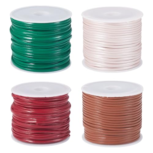 Beadthoven 4 Rollen 2mm Flach Lederfaden Schnur PU Handwerk Faden Seil mit Kunststoffspule für Halskette Armband Gürtel Handwerk Herstellung Verpackung Perlenstickerei Rot Grün Rosy Rosa Braun Beadthoven 4 Rollen 2mm Flach Lederfaden Schnur PU Handwerk Faden Seil mit Kunststoffspule für Halskette Armband Gürtel Handwerk Herstellung Verpackung Perlenstickerei Rot Grün Rosy Rosa Braun von BB Beadthoven