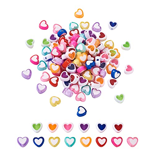 Beadthoven Acrylperlen herzförmig, 560 Stück, bunt, Liebe, Herz, Kunststoff, Basteln, Perlen, lose Abstandshalter für Halsketten, Armbänder, Schmuckherstellung, Loch: 1,8 mm Beadthoven Acrylperlen herzförmig, 560 Stück, bunt, Liebe, Herz, Kunststoff, Basteln, Perlen, lose Abstandshalter für Halsketten, Armbänder, Schmuckherstellung, Loch: 1,8 mm von BB Beadthoven