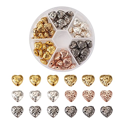 Beadthoven 60pcs 10mm verzinkt Natürliche Lava Perlen Herz Perlen 6 Farben Vulkangestein Heilung Energie Stein Perlen Charms für Yoga Mala Schmuck Armband machen Beadthoven 60pcs 10mm verzinkt Natürliche Lava Perlen Herz Perlen 6 Farben Vulkangestein Heilung Energie Stein Perlen Charms für Yoga Mala Schmuck Armband machen von BB Beadthoven