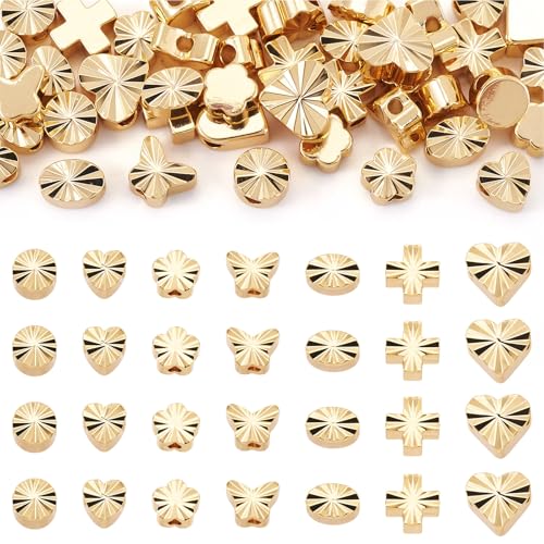 Beadthoven Abstandshalter, 18 Karat vergoldet, Kreuz-, Herz, Schmetterling, Blume, Messingperlen, flach, rund, oval, klein, lose Metallperlen für Armbänder, Halsketten, Ohrringe, Schmuckherstellung Beadthoven Abstandshalter, 18 Karat vergoldet, Kreuz-, Herz, Schmetterling, Blume, Messingperlen, flach, rund, oval, klein, lose Metallperlen für Armbänder, Halsketten, Ohrringe, Schmuckherstellung von BB Beadthoven
