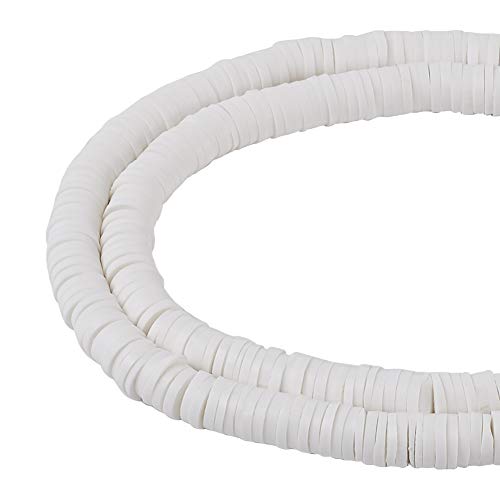Beadthoven Abstandshalter aus Polymer-Ton, flach, rund, 6 mm, 380 Stück, Heishi Perlen, Ghana afrikanische Scheiben, lose Perlen für Sommer, Boho, Surfer, Armband, Perlenschmuck, 45,7 cm von BB Beadthoven
