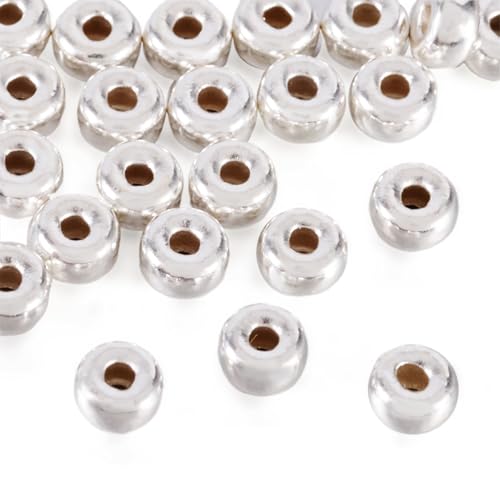 Beadthoven Abstandshalter aus Sterlingsilber, 4 mm, hypoallergen, flach, rund, Metallperlen, Mini-Heishi-Abstandshalter für Armbänder, Halsketten, Ohrringe, Schmuckherstellung, Bastelbedarf, Loch, 1 Beadthoven Abstandshalter aus Sterlingsilber, 4 mm, hypoallergen, flach, rund, Metallperlen, Mini-Heishi-Abstandshalter für Armbänder, Halsketten, Ohrringe, Schmuckherstellung, Bastelbedarf, Loch, 1 von BB Beadthoven