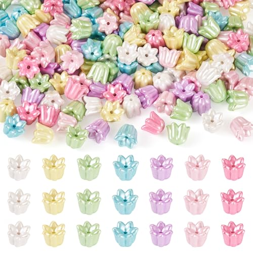 Beadthoven Acryl-Blumen-Perlen, blickdicht, bunt, Orchideenblüten, Kunstperlen, Bastelperlen für selbstgemachte Armbänder, Ohrringe, Schmuckherstellung, Loch: 1,6 mm, 200 Stück von BB Beadthoven