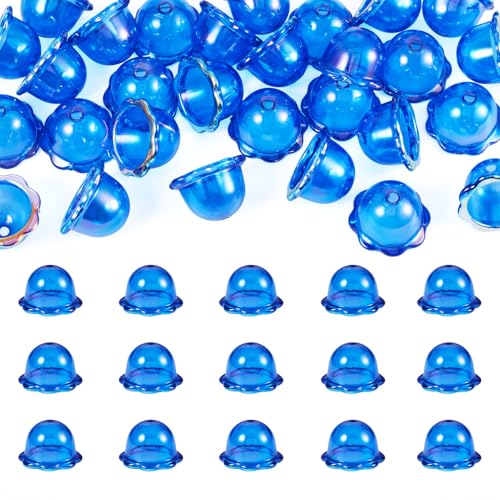 Beadthoven Acryl-Perlenkappen, AB-Farbe, Blumen-Endkappen, Windspiel-Perlen für DIY-Windspiele, baumelnde Ohrringe, Halsketten, Königsblau, 30 Stück von BB Beadthoven