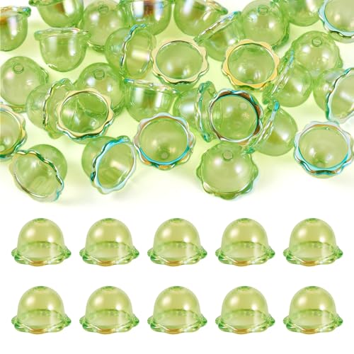 Beadthoven Acryl-Perlenkappen, AB-Farbe, Blumen-Endkappen, Windspiel-Perlen für DIY-Windspiele, baumelnde Ohrringe, Halsketten, transparent, 30 Stück von BB Beadthoven