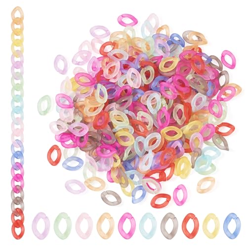 Beadthoven Acryl-Verbindungsringe, transparent, mattiert, gedreht, oval, Schnellverbindungskette für Panzerkette, Brillenkette, Schmuckherstellung, 16,5 x 11 x 3,5 mm, 400 Stück Beadthoven Acryl-Verbindungsringe, transparent, mattiert, gedreht, oval, Schnellverbindungskette für Panzerkette, Brillenkette, Schmuckherstellung, 16,5 x 11 x 3,5 mm, 400 Stück von BB Beadthoven