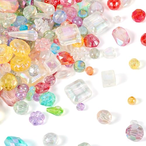 Beadthoven Acrylperlen, 100 g, sortiert, AB-farbig, transparent, facettiert, Tropfenform, lose Abstandshalter, facettierte ovale Großpackung für DIY-Schmuckherstellung Beadthoven Acrylperlen, 100 g, sortiert, AB-farbig, transparent, facettiert, Tropfenform, lose Abstandshalter, facettierte ovale Großpackung für DIY-Schmuckherstellung von BB Beadthoven