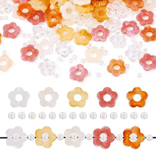 Beadthoven Blumen-Acrylperlen, Herbstfarbe, transparent, hohle Blumenperlen mit runden Abstandshaltern, gemischt, Orange, Rosa, transparent, Abstandshalter für DIY-Schmuckherstellung, Armbänder Beadthoven Blumen-Acrylperlen, Herbstfarbe, transparent, hohle Blumenperlen mit runden Abstandshaltern, gemischt, Orange, Rosa, transparent, Abstandshalter für DIY-Schmuckherstellung, Armbänder von BB Beadthoven