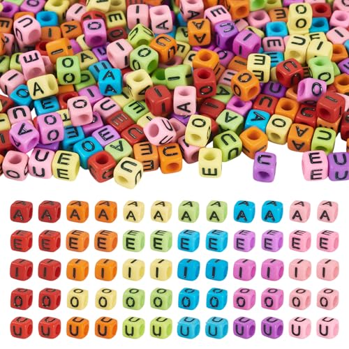 Beadthoven Buchstabenperlen aus Acryl, Würfelform, 5 Farben, blickdicht, quadratisch, A/E/I/O/U, Alphabet-Vokalperlen, großes Loch, Buchstabenperlen für DIY, Freundschaftsarmband, Schmuckherstellung Beadthoven Buchstabenperlen aus Acryl, Würfelform, 5 Farben, blickdicht, quadratisch, A/E/I/O/U, Alphabet-Vokalperlen, großes Loch, Buchstabenperlen für DIY, Freundschaftsarmband, Schmuckherstellung von BB Beadthoven