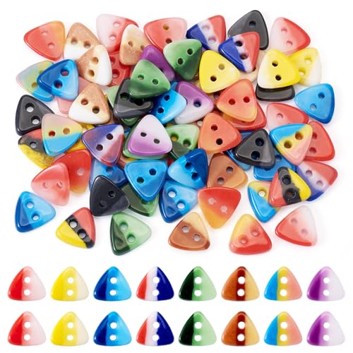 Beadthoven Bunte Knöpfe mit 2 Löchern, dreieckig, Porzellan-Knöpfe, Nähen, Basteln, Basteln, Dekoration, Scrapbooking, Verzierungen, 80 Stück von BB Beadthoven