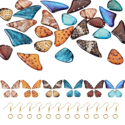Beadthoven DIY 6 Paar Schmetterlinge baumeln Ohrringe Herstellung Kit Glitzer Feenflügel Harz Charms mit goldenen Ohrringhaken Ohrring Rückseite Glitzer Ohrringe Anhänger für Schmuckherstellung Beadthoven DIY 6 Paar Schmetterlinge baumeln Ohrringe Herstellung Kit Glitzer Feenflügel Harz Charms mit goldenen Ohrringhaken Ohrring Rückseite Glitzer Ohrringe Anhänger für Schmuckherstellung von BB Beadthoven