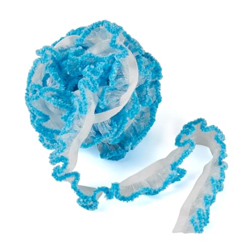 Beadthoven Elastische Spitzenborte, 23 mm breit, Stretch-Rand, Samtrand, Rüschen, elastisches Spitzenband für Heimwerker, Nähen, Handwerk, Kleidung, Stirnbänder, Hochzeitsbedarf, Dunkelblau von BB Beadthoven