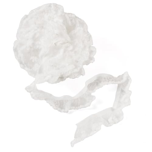 Beadthoven Elastische Spitzenborte, 23 mm breit, Stretch-Rand, Samtrand, Rüschen, elastisches Spitzenband für Heimwerker, Nähen, Handwerk, Kleidung, Stirnbänder, Hochzeitsbedarf, Weiß, 5 m von BB Beadthoven