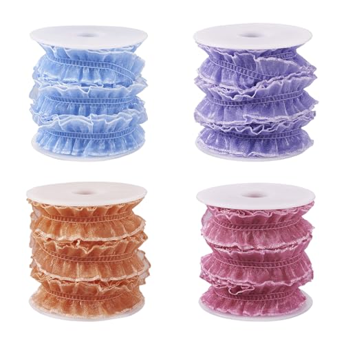 Beadthoven Elastisches Organza-Spitzenband, 20 mm breit, doppelt gerüscht, Organza, Stretch-Bordüre zum Nähen, Basteln, Vorhang, Kostüm, Braut, Hochzeit, Kleidung, Dekoration, 20 m Beadthoven Elastisches Organza-Spitzenband, 20 mm breit, doppelt gerüscht, Organza, Stretch-Bordüre zum Nähen, Basteln, Vorhang, Kostüm, Braut, Hochzeit, Kleidung, Dekoration, 20 m von BB Beadthoven