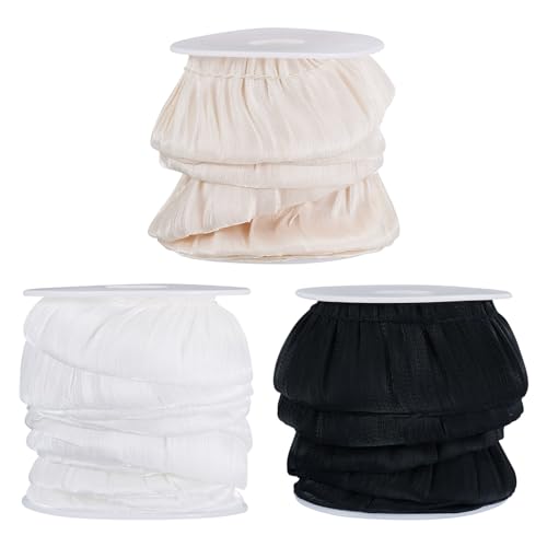 Beadthoven Faltenband aus Polyester, gewellt, Vintage-Rüschen, Spitzenbordüre für Bastelarbeiten, Puppenkleid, Kleidung, Manschetten, Stirnband, Dekoration, 13,7 m Beadthoven Faltenband aus Polyester, gewellt, Vintage-Rüschen, Spitzenbordüre für Bastelarbeiten, Puppenkleid, Kleidung, Manschetten, Stirnband, Dekoration, 13,7 m von BB Beadthoven