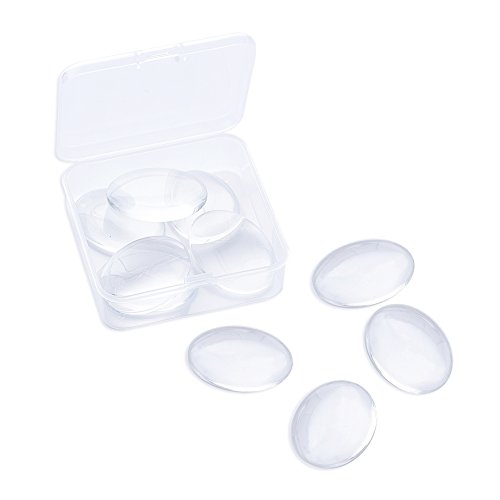 Beadthoven ovale transparente Glaskuppelfliesen – 30 x 40 mm Cabochons für leere Lünetten-Tabletts, Foto-Kamee-Anhänger, DIY, Handwerk, Schmuckherstellung, 20 Stück von BB Beadthoven