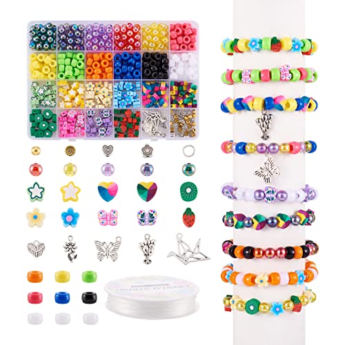 Beadthoven Obst-Armband, Perlen-Set, Polymerton, Kiwi-Blume, Herz, Perlen, Fass, runde Acrylperlen, Legierung, Anhänger mit Sprungringen, elastischer Kristallfaden für DIY-Sommer-Halskette, Schmuck Beadthoven Obst-Armband, Perlen-Set, Polymerton, Kiwi-Blume, Herz, Perlen, Fass, runde Acrylperlen, Legierung, Anhänger mit Sprungringen, elastischer Kristallfaden für DIY-Sommer-Halskette, Schmuck von BB Beadthoven