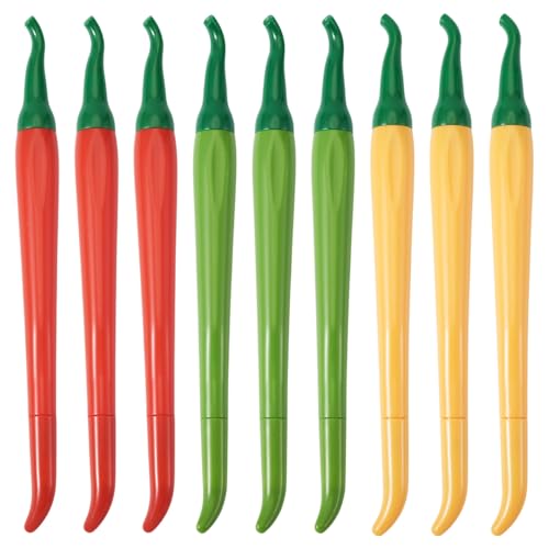 Beadthoven Gel-Tinte, Chili-Stifte in 3 Farben, Pfefferform, Kunststoff-Kugelschreiber mit feiner Spitze, Schreibstifte für Tagebuch, Büro, Schule, Schreibwaren, Rot, Grün, Orange, 15 Stück Beadthoven Gel-Tinte, Chili-Stifte in 3 Farben, Pfefferform, Kunststoff-Kugelschreiber mit feiner Spitze, Schreibstifte für Tagebuch, Büro, Schule, Schreibwaren, Rot, Grün, Orange, 15 Stück von BB Beadthoven
