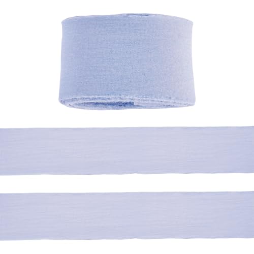 Beadthoven Geschenkband mit ausgefranstem Rand, 36 mm, durchsichtiges Band zum Verpacken von Hochzeitseinladungen, Brautstrauß, Bastelzubehör, Hellstahlblau, 3 Rollen Beadthoven Geschenkband mit ausgefranstem Rand, 36 mm, durchsichtiges Band zum Verpacken von Hochzeitseinladungen, Brautstrauß, Bastelzubehör, Hellstahlblau, 3 Rollen von BB Beadthoven